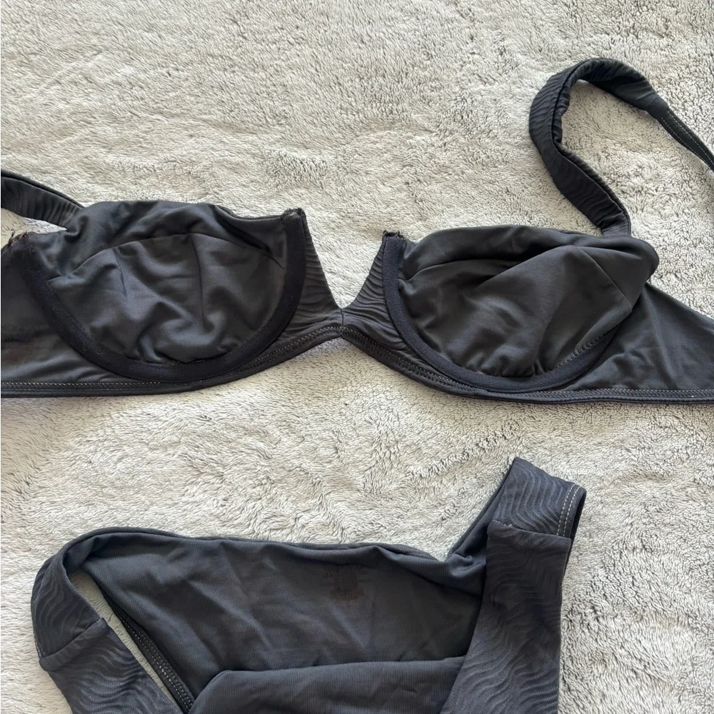 Monday Swimwear Gray Balconette Bikini